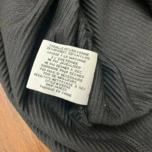 Walter Baker Dress Size Large Black Twist Front Ribbed Knit Bodycon Midi NWOT - Picture 7 of 15